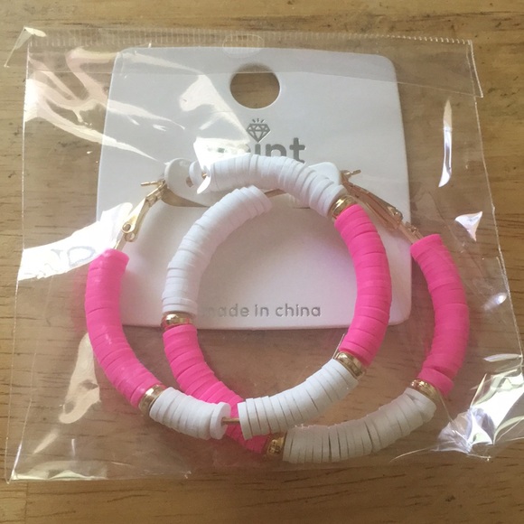 Mint Earrings lot of 2 pair of earrings for pierced ears mint green and pink NWT - Picture 4 of 6